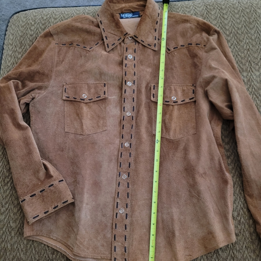 Polo Ralh LaurenTan Suede Snap-front Shirt/Jacket